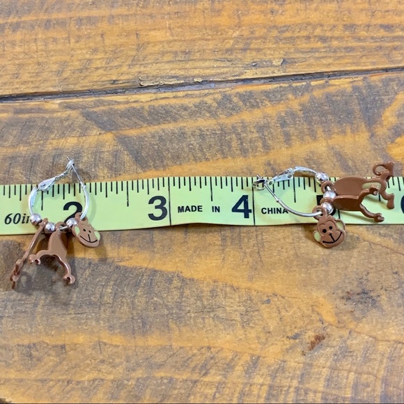 3/$20 Monkey Hoop Dangle Swing Earrings - Picture 6 of 7